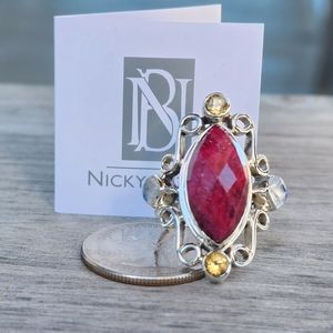Nicky Butler RAJ Collection Ruby Citrine 925 Sterling Silver Ring Limited NWT ❤️